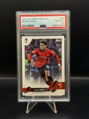 2022-23 Topps UEFA Club Competitions Desire Doue Désiré Doué Rookie RC PSA 10 - Image 1 of 2