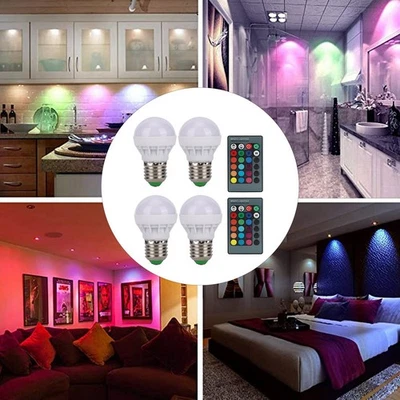 E27 RGB Color Changing Light Bulbs 40W LED Light Bulb With Remote Control For Ho - Image 1 of 4