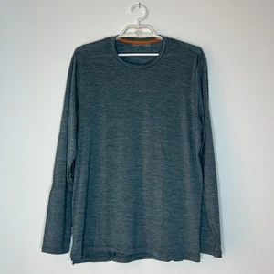 Icebreaker Shirt Mens XL Blue Cool Lite Long Sleeve Merino Wool Blend Base Layer - Picture 1 of 6