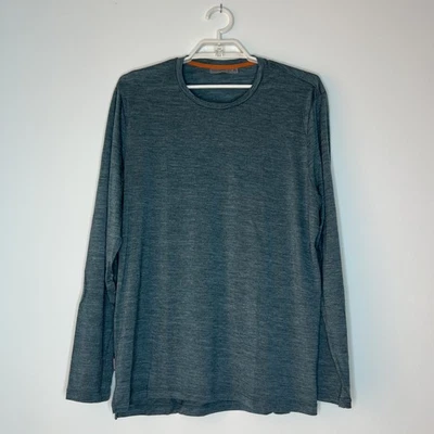 Camisa Icebreaker Para Hombres XL Azul Cool Lite Manga Larga Mezcla Lana Merino Capa Base Foto 1 de 4