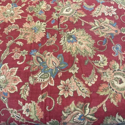 EUC & Clean! Ralph Lauren Chaps Annabelle QUEEN Comforter Red Jacobean Floral - Image 1 of 4