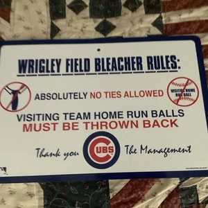 MLB Authentic Wrigley Field Bleacher Rules Sign - Picture 1 of 5