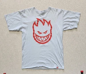 Spitfire T-Shirt Herren Medium grau Big Head Flame Grafik Skateboard Rollen Marke - Bild 1 von 7
