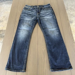 Buckle Black Jeans Bootcut Mens 36x32 Fit 9 Dark Wash Blue Premium Stretch Denim - Picture 1 of 17