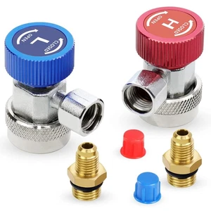 Automotive AC R134a Adjustable Quick Coupler Kit HVAC High Low Connector Conv... - Picture 1 of 6