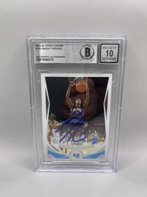 Dwight Howard Signed 2004-05 Topps Chrome #166 Rookie Card Beckett 10 Auto - Image 1 of 2