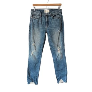 Jeans MOTHER Denim The Flirt vita alta taglia 27 piedi freddi sfilacciati conici invecchiati - Foto 1 di 11