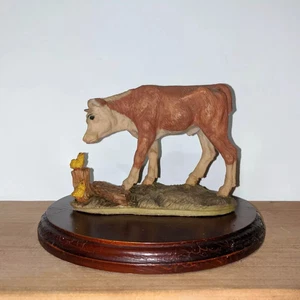 Classique Made in Wales Brown Cow Calf Chicks Farm Figure Ornament Vintage - Picture 1 of 4