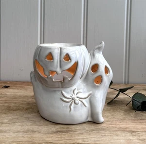 Porcelain Ghost & Pumpkin Wax Burner 6.5cm - Brand New & Boxed - Picture 1 of 2