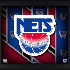 New Jersey Nets Framed 15x17 Hardwood Classic Logo Team Threads Collage
