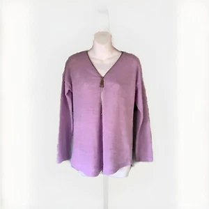 Soft Surroundings Small Valentina Lavender Partial Zip Pullover Sweater - Bild 1 von 5