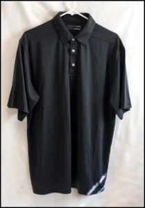 Callaway Black Plaid Polyester Short Sleeve Golf/Tennis Shirt Men Size L #A3211 - Picture 1 of 6