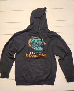 Men’s Large Hoodie Seattle Dragons XFL Black Dwayne Johnson The Rock - Picture 1 of 9