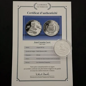 MEDAILLE 40mm ARGENT 999‰ BE / WW1 JEAN CORENTIN CARRE / SILVER - Foto 1 di 3