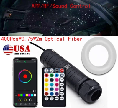 400 X светодиодный автомобильный хедлайнер крыши звезды света набор волоконно-оптическая лампа Bluetooth приложение пульт дистанционного управления - Изображение 1 из 4