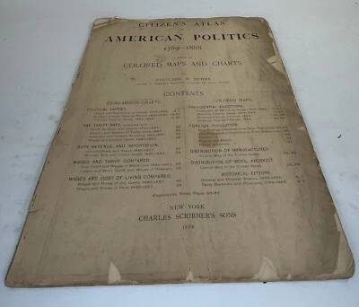Citizen’s Atlas of American Politics 1789-1888 by Fletcher W. Hewes - Image 1 of 4