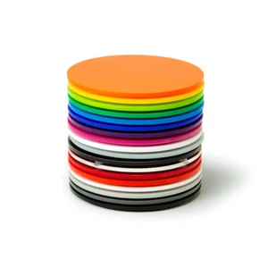 Plastic Coaster Coasters Round Multiple Colours Kitchen Dining Table Acrylic - Picture 1 of 57