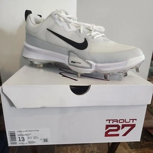 NUOVO Nike Force Zoom Trout 9 Pro tacchetti da baseball in metallo da uomo 13 bianco FB2907-100 - Foto 1 di 13