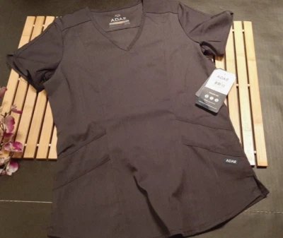 Women's Adar  Pro Scrub Top, Tailored Fit   XXS Pewter  NWT - Image 1 of 4