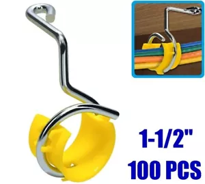 100 Pcs 1-1/2" Bridle Ring + Saddle Screw Mount Cable Wire Network Organizer - Picture 1 of 2