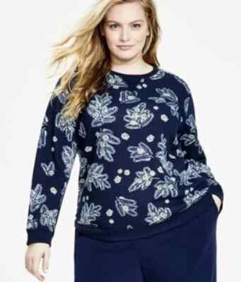 Sudadera Karen Scott Talla Grande 0X Estampada, Azul Intrepid Foto 1 de 3