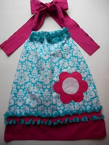Niñas Flor Halter Vestido Hecho a Mano Rosa Agua Niño Varios Tamaños NUEVO - Imagen 1 de 3