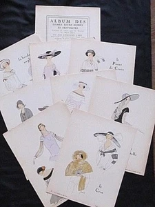 Album des Dames, modes et frivolités Gazette du Bon Ton 1922 8 pl. pochoir - Picture 1 of 6