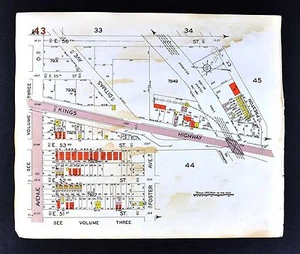 1929 Brooklyn Map  Paerdegat Avenue &  Kings Highway Flatbush Area New York City - Picture 1 of 2