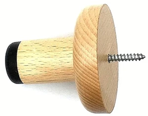 Wooden Door stop 58mm Wood / Rubber Tipped Door / Wall Mounted Protector (574) - Picture 1 of 6