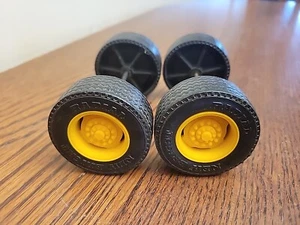 Vintage New Bright Replacement Axles and Wheels Yellow 4" Long 2" Wide. - Picture 1 of 6