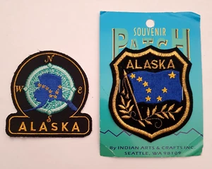 2 x Vintage Alaska Tourist Souvenir Aufnäher Abzeichen. Urlaub - Bild 1 von 4