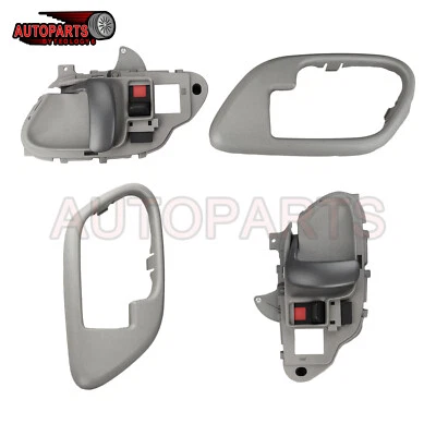 For GMC Chevy C/K 1500 2500 3500 Gray Interior Inside Door Handle w/ Bezel LH RH - Image 1 of 4