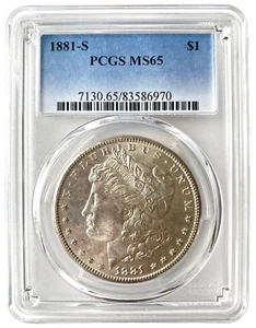 1881-S MORGAN PCGS MS 65 SILBER $ toller Preis HELL GLÄNZEND PROOF WIE BLAZER - Bild 1 von 2