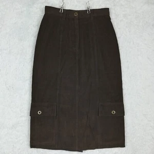 Bagatelle Womens Skirt Corduroy Midi Brown Cargo Pockets A Line 4 - Picture 1 of 8