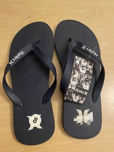 Hurley blaue Gummi-Flip-Flops Sandalen Größe 8 neu Strand neu mit Etikett Riemen - Bild 1 von 5