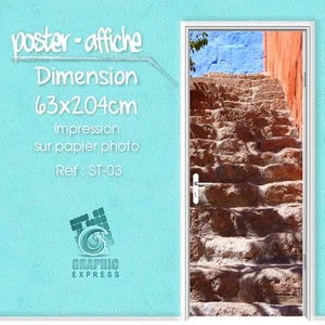 Manifesto Poster Porta Decorativa Trompe L'Oeil - Scala St-03 - 4 Dimensioni - Foto 1 di 5