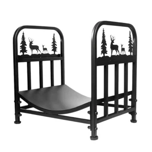 Christmas Deco, Firewood Rack, Metal, Black, Firewood Holder, Holiday Home Decor - Picture 1 of 6