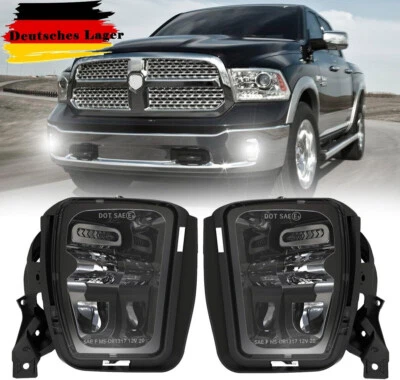 NICHT GEBRANDMARKT Für Dodge Ram 1500 2013-2018 Paar DOT LED Schwarz Stoßstange Nebelscheinwerfer