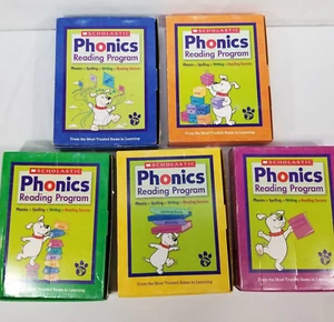 Scholastic Phonics Reading Program Set Steps 1-5 USED Homeschool Workbooks CDs - Picture 1 of 22