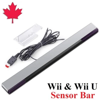 For Nintendo Wii & Wii U Sensor Bar Console Wired Infrared Ray IR Motion Stand - Image 1 of 4