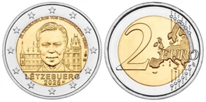 LUXEMBURG 2 EURO 2025 - 25 JAHRE THRONBESTEIGUNG MZZ. FÜLLHORN - BANKFRISCH - Bild 1 von 1