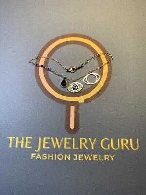 Charming Blue Rhinestone Eye Pendant Bracelet - Image 1 of 2