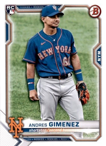 2021 Bowman Baseball #8 Andres Gimenez - New York Mets RC