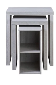 Nest of Tables Set of 3 Grey wood effect Coffee Side Living Room Furniture - Picture 1 of 5