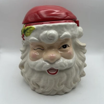 Southern Living Christmas Collection Winking Santa Cookie Jar Dillards Exclusive - Image 1 of 4