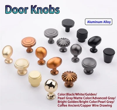 Aluminum Alloy Door Knobs Single Hole Drawer Cupboard Furniture Pull Handle - Image 1 of 4