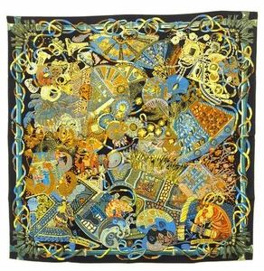 HERMES Carre 90 AU FIL DU CARRE 100% Seide Schal gebraucht ohne Karton - Bild 1 von 5