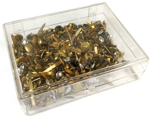 Brass Paper Fasteners Brads Split Pins Butterfly Clips 5.6 oz. Vintage FD954 - Picture 1 of 4