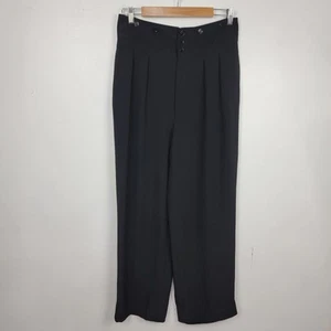 Ralph Lauren Collection Pants Purple Label Black Silk Straight Leg Size 10 READ! - Picture 1 of 17