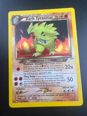 Dark Tyranitar - 11/105 - Pokemon Neo Destiny Unlimited Holo Rare Card NM - Image 1 of 2